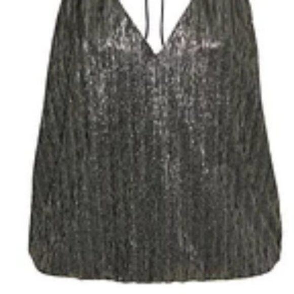 Alice + Olivia Fern Halter Cross Front Top L - Picture 4 of 11